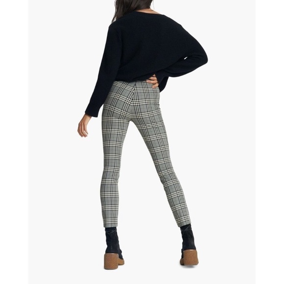 Rag & Bone Simone Gray Plaid Checkered Straight Leg Ankle Pants size 0 - Picture 6 of 10